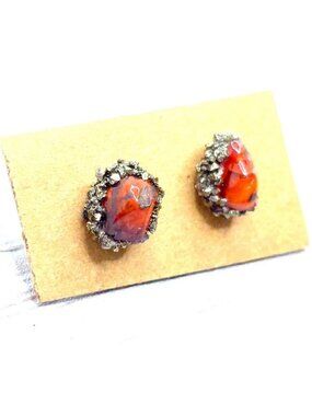 Carnelian crystal earrings